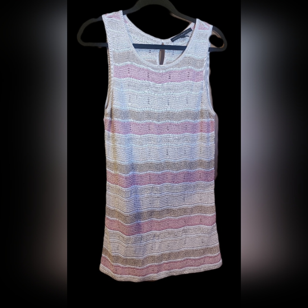 White House Black Market Striped Sleeveless Knit Top